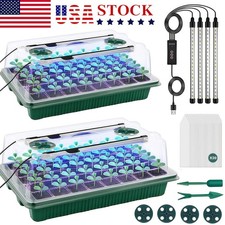 Seed Starter Tray with Grow Light, 2 Packs 80 Cells Seed Starting Kit, Reusable