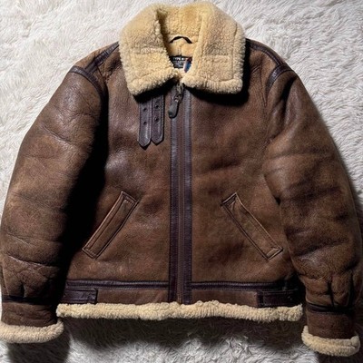 Schott Type B-3 Flight Mouton Jacket Size 42 Made in USA Vintage Used