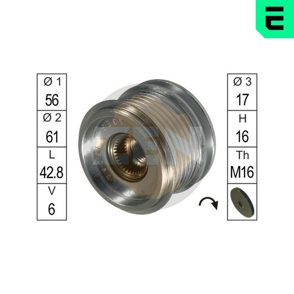 ERA Generatorfreilauf ZN5383 FüR VW Golf 4 Variant 1J5 1J1 Sharan 7M8 7M9 7M6 A3-image