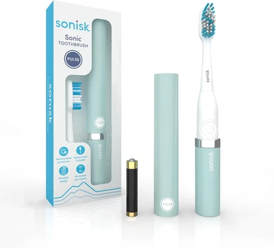 Sonisk Pulse | Battery Powered Electric Toothbrush | Portable Travel Size with A