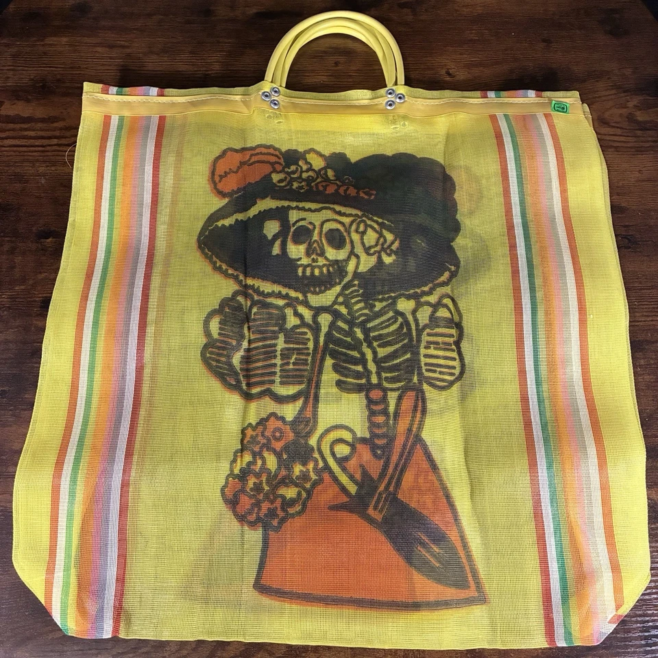 Halloween Catrina Mask,Catrin Skull Face Mask & Catrina Mesh Bag Day Of The Dead - Image 4 of 4