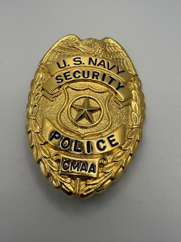 BLACKINGTON ISSUE US NAVY SECURITY Police Badge NAVAL CMAA