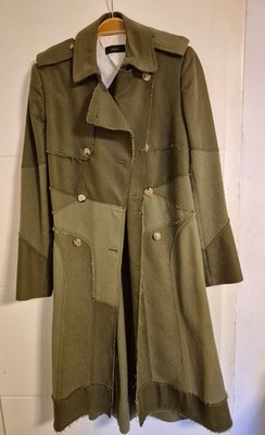 ORIGINAL 1350 EURO JOSEPH DESIN PATCHWORK FRÜHJAHR ÜBERGANG MANTEL OLIVE GR.36