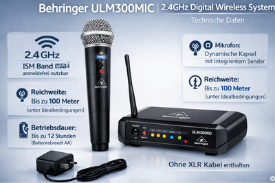   Behringer ULTRALINK ULM300MIC | 2,4 GHz Digitales Funksystem Mikrofon Set OVP