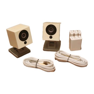 Lot of 2 Wyze Cam Smart Wireless Wi-Fi Home Security Camera WYZEC1 w/Power Cable