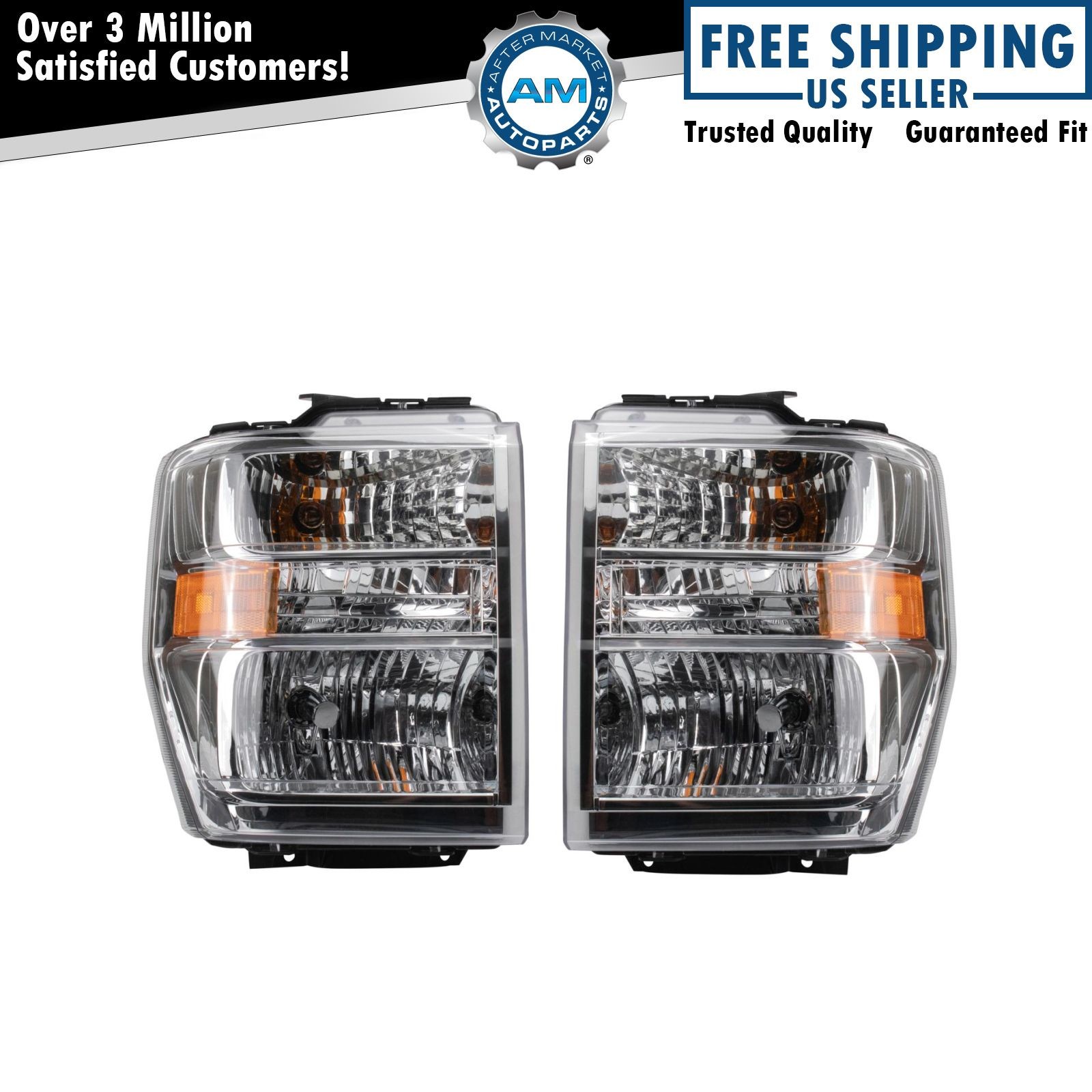 Headlight Assembly Set Headlights Fits Ford FO2502249 FO2503249