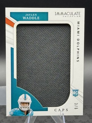 Jaylen Waddle (RC) #RPC-JW 2021 Immaculate Rookie Caps Large Patch 3/6 Dolphins