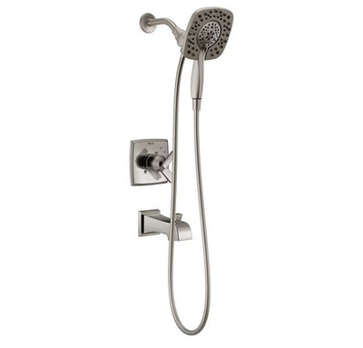 Delta In2ition Two-in-One Shower System Brushed Nickel, 4 Spray, Hand Shower
