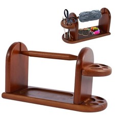 Wooden Yarn Holder for Knitting Crochet, Horizontal Yarn Spinner with Slots,