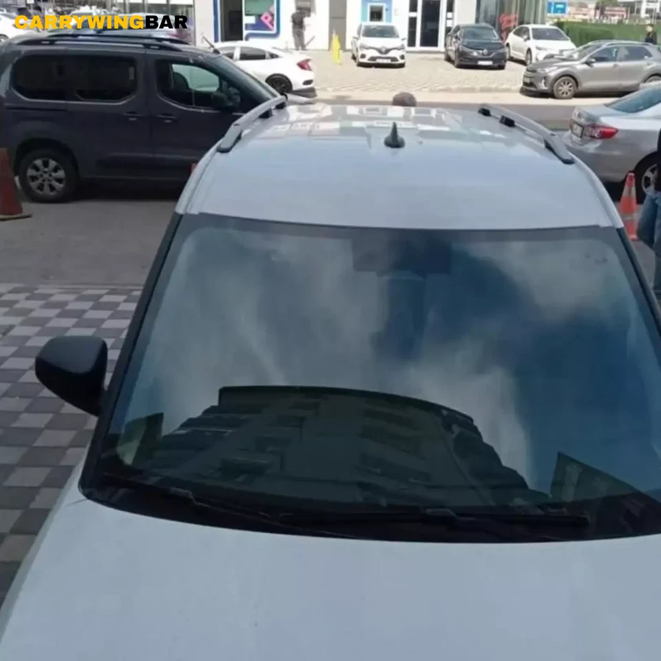 Rieles laterales de techo de aluminio color plata Fit New Ford Courier Van 2024-2025 Foto 4 de 4