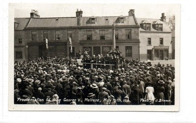 PROKLAMATION VON KÖNIG GEORGE V, MELROSE 1910: Roxburghshire Postkarte (C94950)