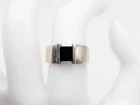 Vintage $200 1ct Black Onyx Sterling Silver 7mm Band Ring