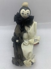 Clown Wooden Pin Doll  8  Black And White Han...