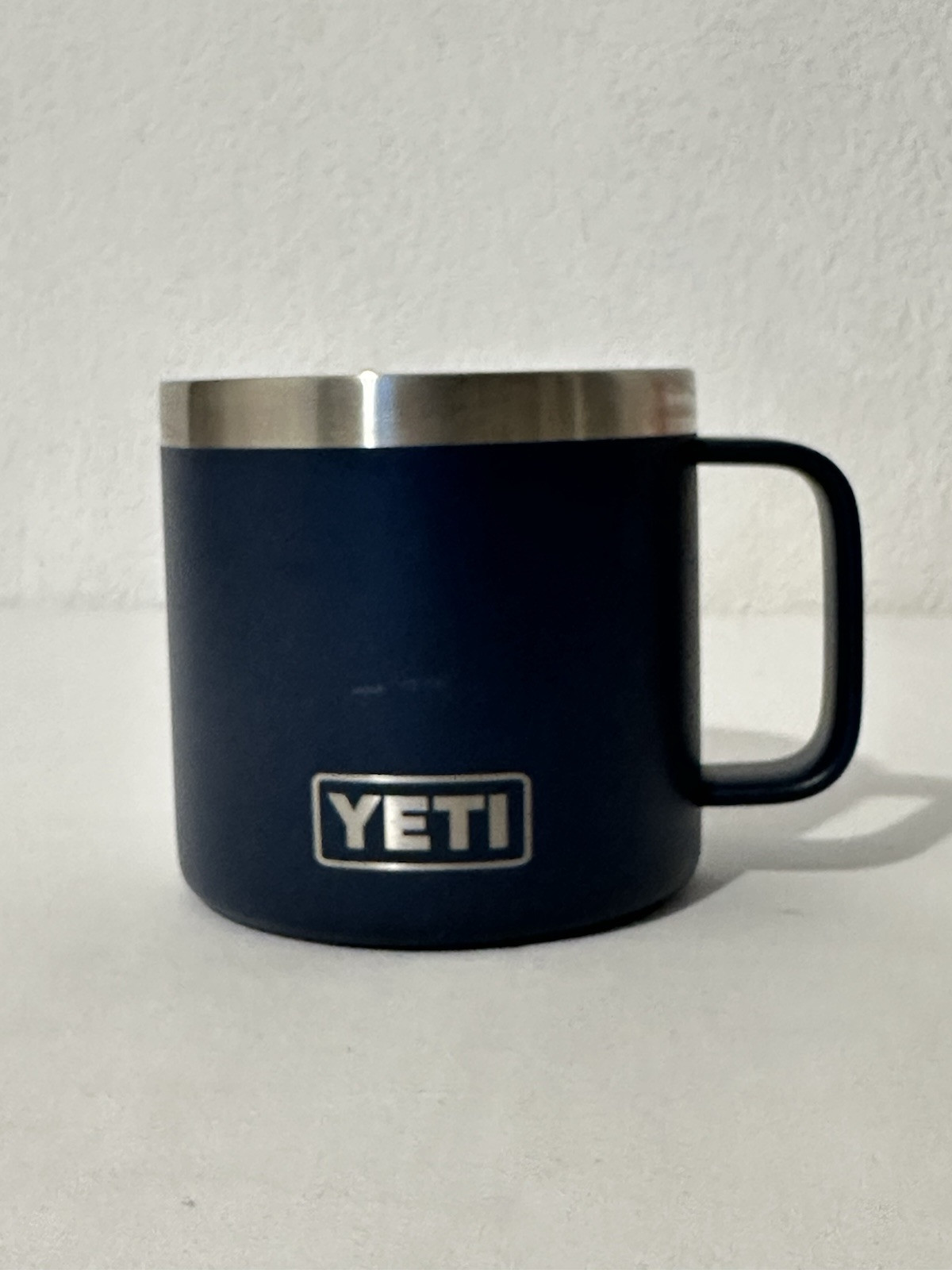 Yeti Dark Blue Rambler 14oz Stainless Steel Insulated Mug No Lid Co Logo