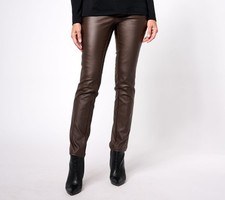 Belle by Kim Gravel Women's Pants Sz 12 Tall Rebellious Coated Brown A623304