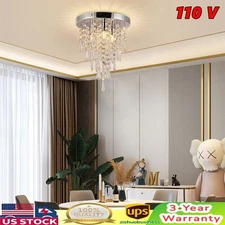 Silver Crystal Chandelier Small Modern Chandelier Mini Ceiling Light Flush Mount