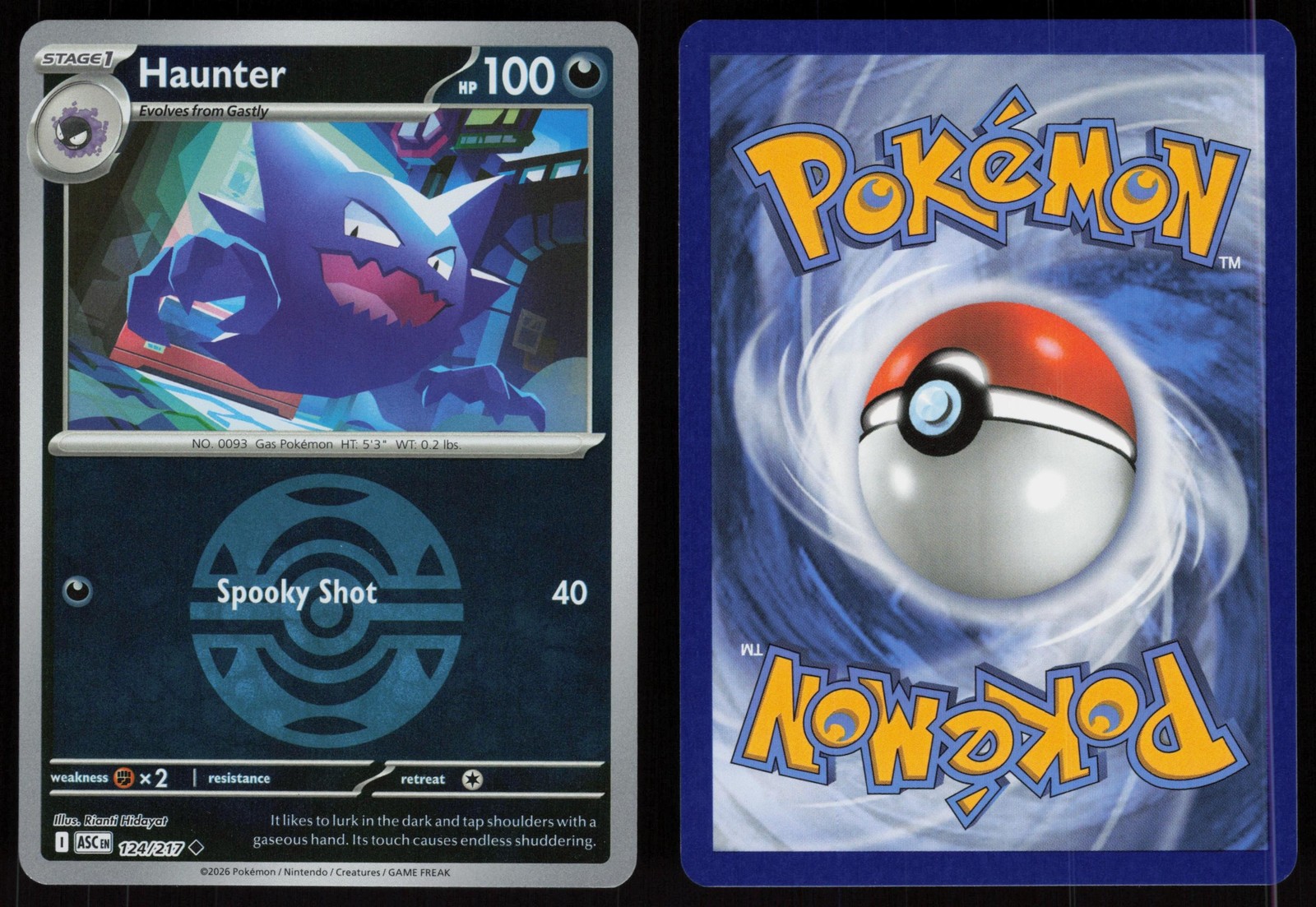 ☁️ Haunter 124/217 ME: Ascended Heroes Pokemon Uncommon NM