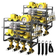 Power Tool Organizer Wall Mount, 2 Pack 4 Layers Garage Wall 2 Pack-4 Tire