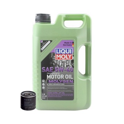 5L Liqui Moly Molygen New Gen 5W-40 Hengst Oil Change Kit for Saab B234 2.3L