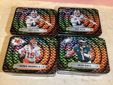 Josh Allen Patrick Mahomes and Jalen Hurts Panini NFL Lunch Box Tin 2025 EMPTY