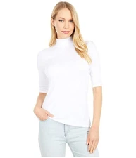 Michael Stars L5565 Womens WhiteGabriella Half Sleeve Turtleneck Top One Size