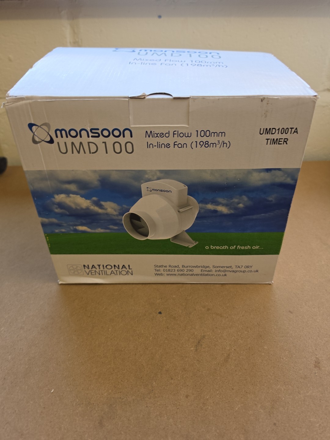 MONSOON UMD100TA 4"" INLINE MIXED FLOWED BATHROOM SHOWER EXTRACTOR FAN TIMER