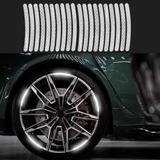 20PCS Reflective Car Wheel Decorative Stripe Stickers, Wheel Rim Decal, White