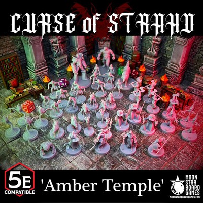Curse of Stradh Amber Temple - 45pc - COMPLETE - D&D Miniatures, DnD Minis