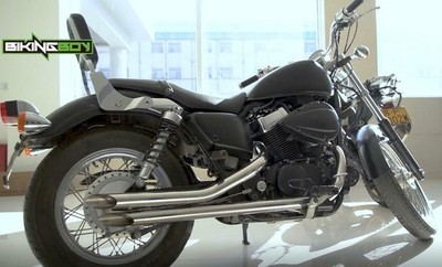 Chrome Longshots Staggered Silencer Exhaust Pipe for Honda Shadow ACE 750 VT750C