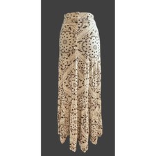 Maxi Falda Jens Pirate Booty Calypso Bandana Estampado Marrón Crema en Niveles XS