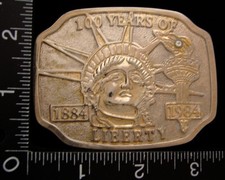 LI08165 VINTAGE  100 YEARS OF LIBERTY  STATUE OF LIBERTY BELT BUCKLE