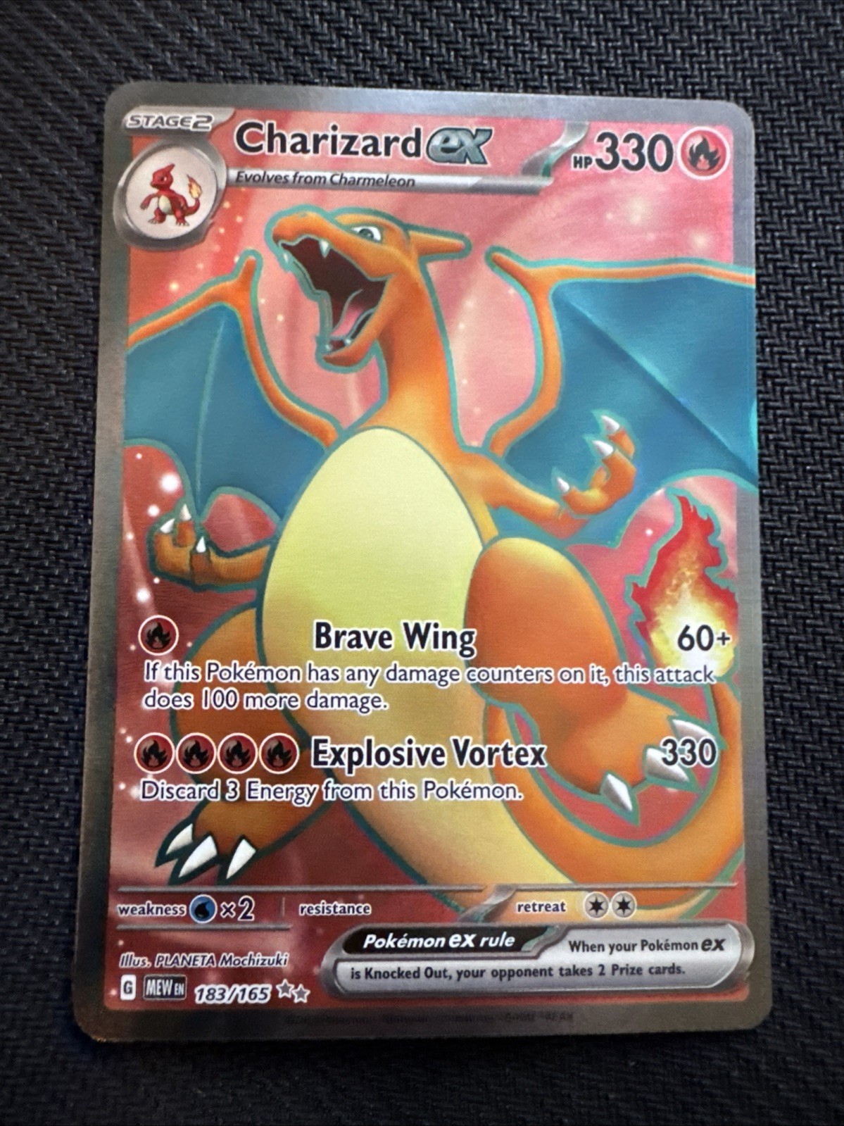 Pokemon Charizard ex 183/165 Sv: Scarlet & Violet 151 Full Art Holo