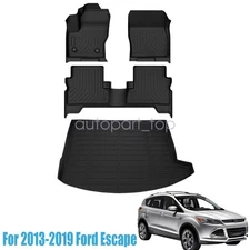 3D Floor Mats Liners /Trunk Cargo Liner Full Cover TPE For 2013-2019 Ford Escape