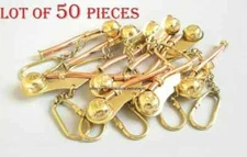 BOATSWAIN' -PIPE WHISTLE KEY CHAIN NAUTICAL BRASS KEY RING GIFT LOT OF 50 Unit