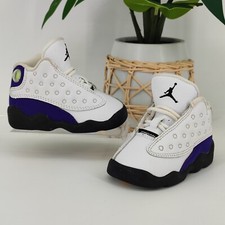 Nike Toddler Air Jordan Retro 13 White Purple Lakers Shoes Size 4C US