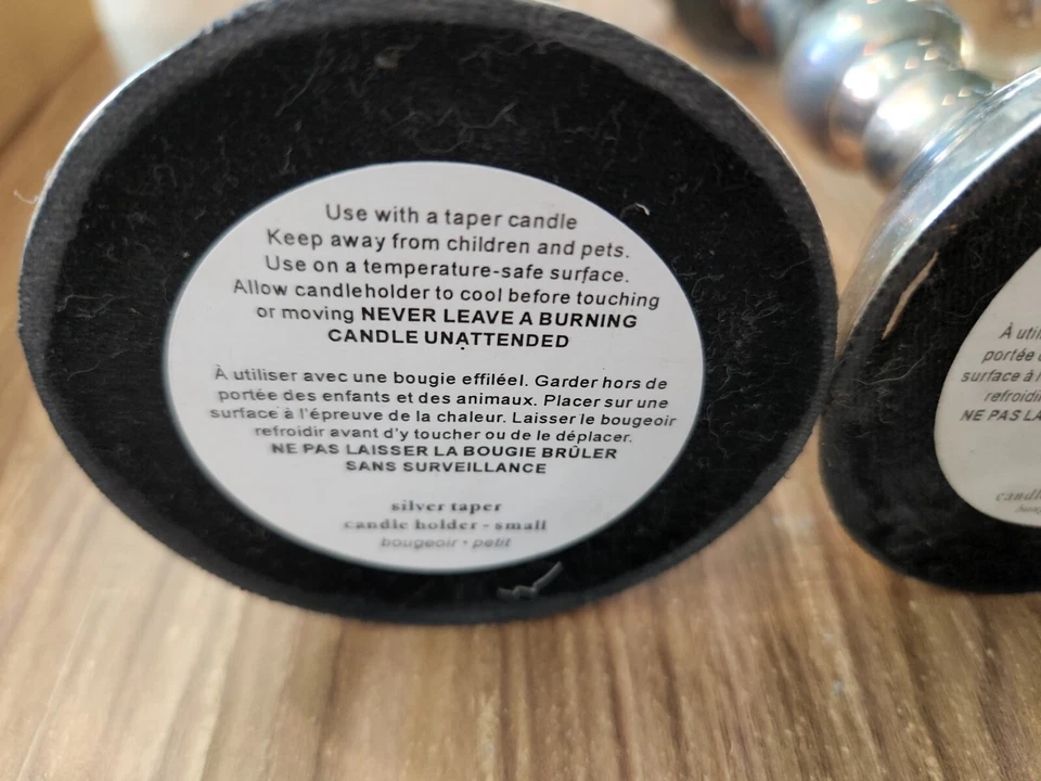 3 Pottery Barn Antiqued Silver Metal Taper Candlesticks Candle Holder 8" Rustic - Image 4 of 4