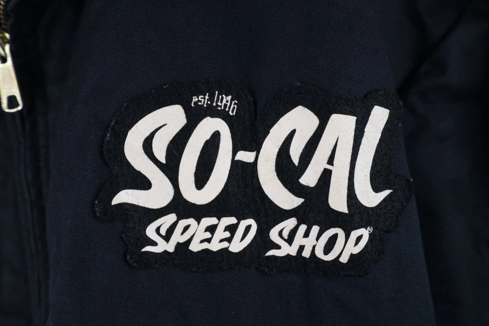 Vintage Dickies Mens 2XL Faded Quilted So Cal Speed Shop Skeleton Bomber Jacket - Image 4 of 4