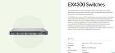 Juniper Networks EX4300 EX4300-48T 48-Port Gigabit Network Switch