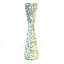 Lovely 1950's JARU California Pottery MidCentry Green White Popcorn VASE -UNIQUE