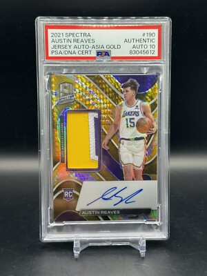2021-22 Austin Reaves Spectra Asia Dragon Gold RPA 1/3 PSA Auto 10