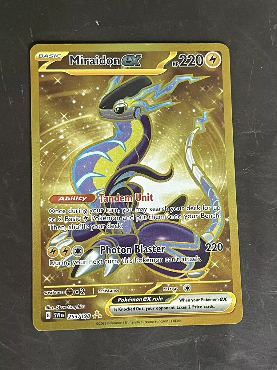 Miraidon Ex Pokemon Tcg Scarlet And Violet Gold Hyper Rare 253/198