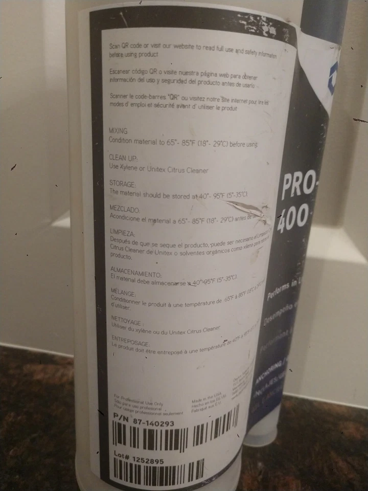 Картриджи Dayton Superior Corporation PRO-POXY 400 Unitex анкерные/гелевые 825 мл - Изображение 4 из 4