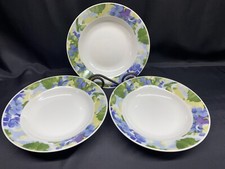 Gibson "HYDRANGEA" Everyday China ~ Set of 3 ~ Soup Bowls ~ 8"