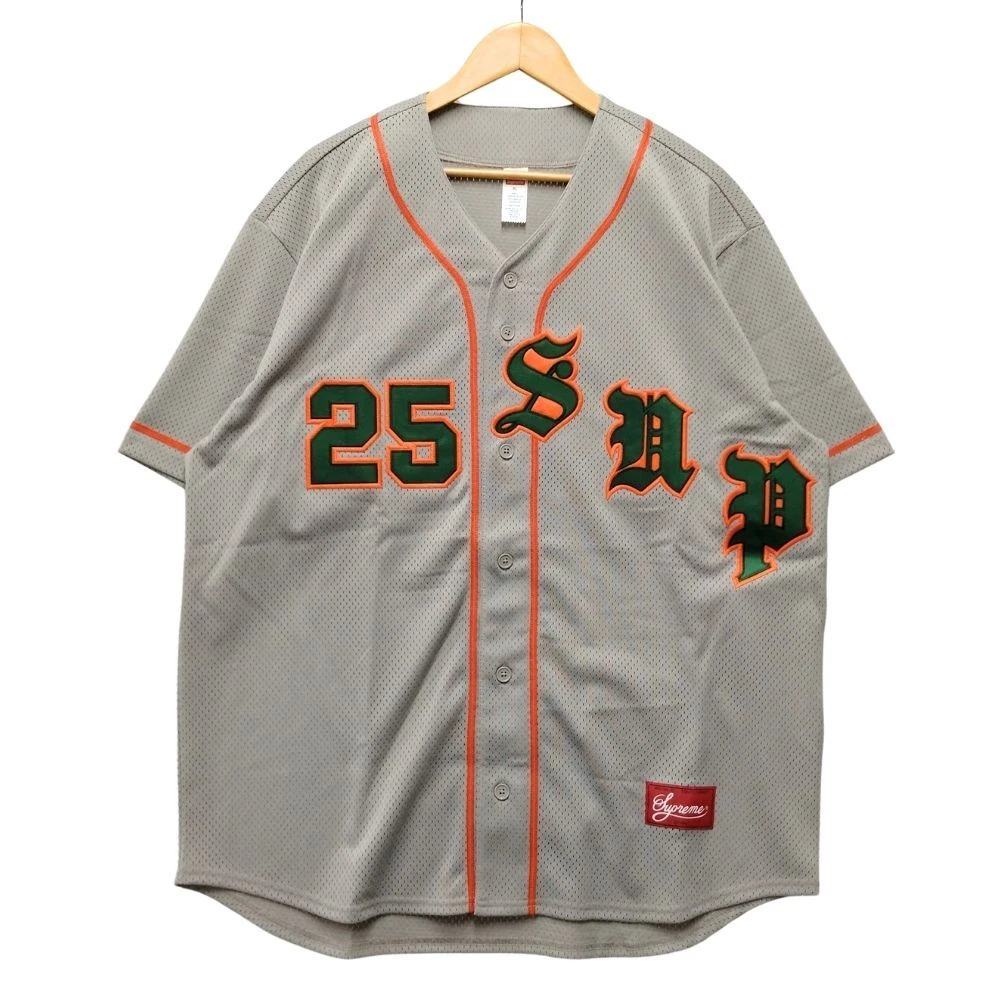 Maillot de baseball anglais ancien SUPREME 25SS chemise manches courtes authentique / 50228