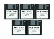 Akai S1000 / S3000 Set of Five Floppy Disks 16-17 Inch Crash Cymbal V31052