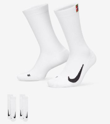 Nike Court Multiplier Cushioned Crew Sock 2 Pairs Sports Tennis Socks SK0118-100