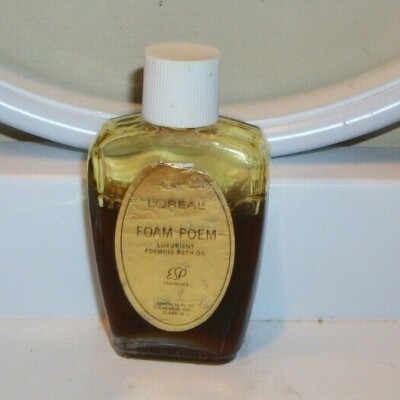 Vintage 1960s Loreal  Foam Poem Luxuriant Bubble Bath Oil 0.5 oz