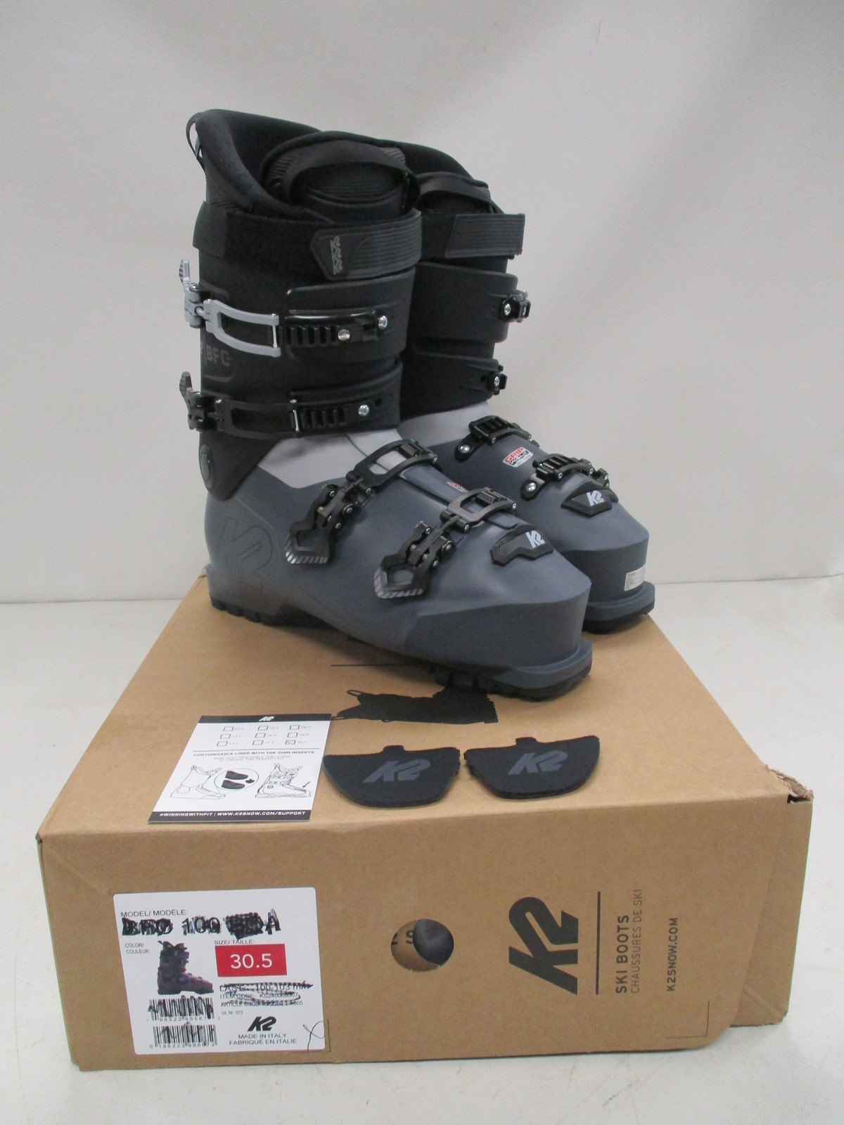 SALOMON K2 (2025) STIVALI DA SCI UOMO BFC 80 GRIP WALK MISURA 30 5 NERO GRIGIO S231901701305