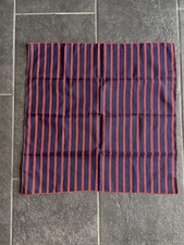 Vintage Ray Strauss Polyester 21  Square Scarf Blue With Red Stripes