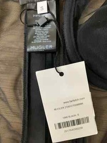 NEW AUTHENTIC MUGLER Black Cut-Out Illusion $2,800 Corset Bustier S bordelle